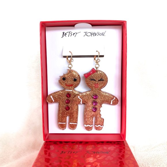 Betsey Johnson Gingerbread Earrings - Picture 2 of 6